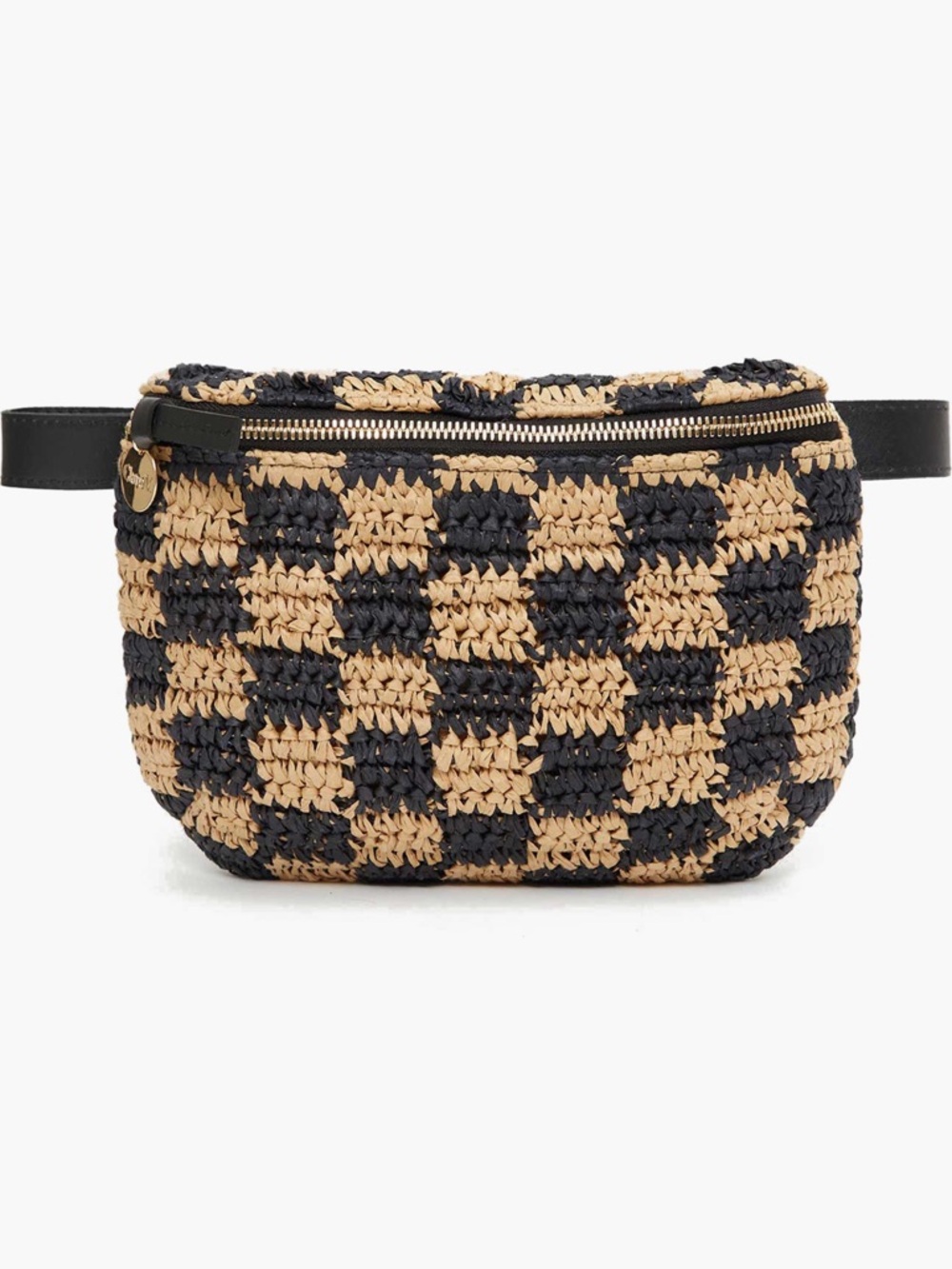 Clare V. Checkerboard Woven Raffia Belt Bag - Picture 6 of 8
